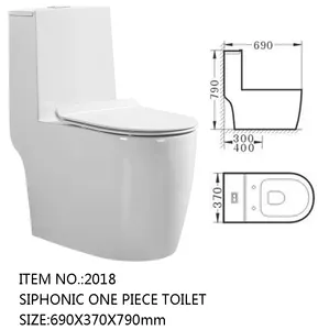 Hot Sale Top Rated Round-front Elegant Toilets For Bathroom Toilet Bowl 1 Piece 2018 Ceramic Siphonic S-trap Floor Mounted