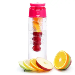 New 750ml fashionable water juice bottle, voss fruit infusion water bottle detox, BPA free mineral drinking bottle cooler