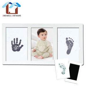 Babyprints Nouveau-Né Bébé Handprint et Empreinte <span class=keywords><strong>Photo</strong></span> Cadre Kit bois - Product Image 1