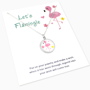 Regalo <span class=keywords><strong>per</strong></span> Il Suo Compleanno di Nozze della Damigella D'onore del Regalo In Argento Placcato Dichiarazione Dei Monili Flamingo Collane Del Pendente <span class=keywords><strong>per</strong></span> Le Donne - Product Image 2