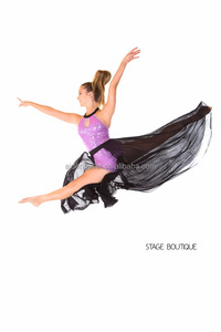 Firma negro púrpura lentejuelas vestido lírica vals lento del grifo moderno traje de la danza - Product Image 3