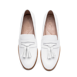 Scarpe Casual da Donna Bianche di Alta Qualità, Scarpe <span class=keywords><strong>Oxford</strong></span> in Pelle per Signore, Vendita all'Ingrosso OEM ODM - Product Image 3
