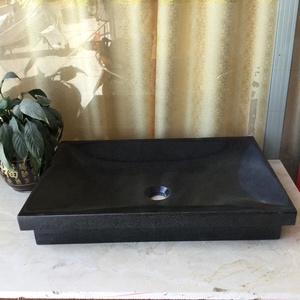 Chậu rửa mặt bằng đá cẩm thạch đen tự nhiên đánh bóng cao cấp hình chữ nhật dùng trang trí phòng tắm trong nhà - Product Image 2