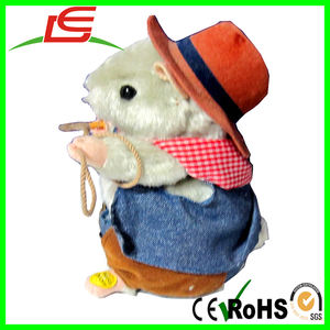 Rare gemmy vaquero hámster salvaje Critter Cody Jr giros cuerda canta cuero crudo - Product Image 3