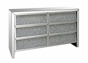 Gorgeous Sparkly <strong>Crushed</strong> <strong>Diamond</strong> Mirror <strong>Furniture</strong> 3 Drawer Beside Table - Product Image 6