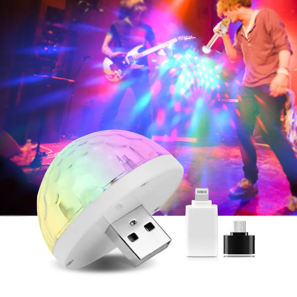 5V RGB LED tatil ışık noel düğün parti dekor lambası KTV mikrofon aydınlatma ses müzik sensörü tip-c/mikro USB ışık