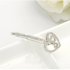 LUOTEEMI-Accesorios de joyería para el cabello para mujer, horquillas con diamantes de imitación de circonia cúbica y forma de corazón, para boda - Product Image 5