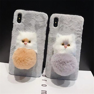 Custodia per iPhone 6 6plus 7plus 8plus X Xs 11 12 14 Max con Pelliccia Sintetica Calda, Design a Forma di Animale, Cover Posteriore alla Moda - Product Image 3