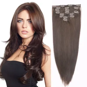 hot selling factory wholesale price no tangle no shedding remy human hair clip in hair extensions 160g
