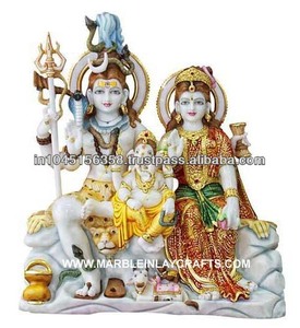 Beautiful Marble Shiv Parvati Sculpture - Product Image 1