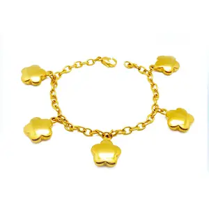 Fashion star charm solid womens 22 k gouden sieraden dubai rvs accessoires armband
