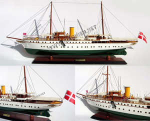 Royaal Yacht Dannebrog Ocean Liner Barcos de madera Artesanías náuticas Modelo Pintura Regalo de negocios - Product Image 3