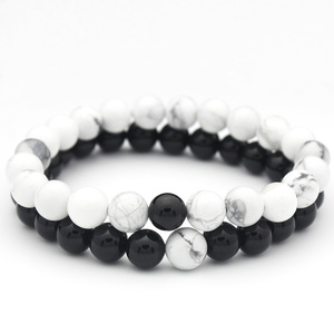 Black Agate Beads <strong>White</strong> Turquoise Stone Stone <strong>Bracelet</strong> Distance <strong>Bracelets</strong> - Product Image 2