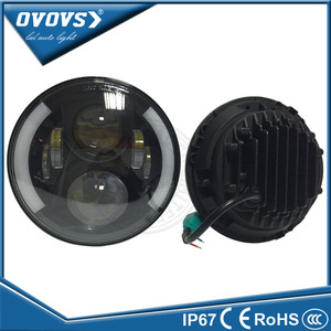 OVOVS Лампы H4 Объектива <span class=keywords><strong>Kit</strong></span> Привет/Lo ТОЧКА 12 В 24 В 7 "Дюймовый круглые светодиодные фары ангел глаз проектор - Product Image 5
