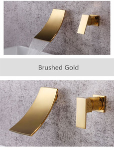 Nuovo Disegno di Vendita Calda Bagno Spazzolato Oro Cascata A Parete Rubinetto Del Bacino - Product Image 3