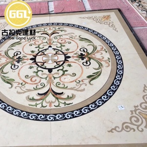 패션 로비 크림 Marfil 대리석 워터젯 메달 대리석 바닥 디자인 호텔 - Product Image 2