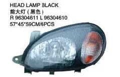 OEM 96304611 96304610 untuk DAEWOO LANOS 96-03 Auto Mobil Kepala Lampu Kepala Lampu Hitam
