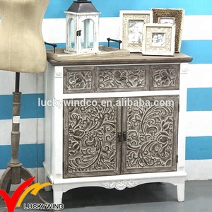 Vendita all'ingrosso Mobiliario de salon Shabby <span class=keywords><strong>chic</strong></span> Vintage usato in legno riciclato cassettiera Shabby <span class=keywords><strong>chic</strong></span> mobili da soggiorno - Product Image 6