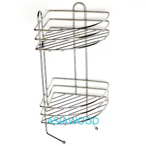 Best Quality Shower <strong>Bathroom</strong> <strong>Corner</strong> Rack Metal Wall Hanging Shampoo <strong>Caddy</strong> - Product Image 1