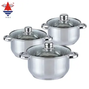 Hot Sale Kitchenware Cheap Price 6 pcs Casserole Cookware sets Stainless Steel Soup Cooking Pot Set