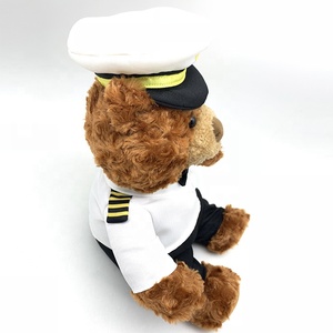 Brinquedo de pelúcia capitão piloto, animais de pelúcia, uniforme branca - Product Image 4
