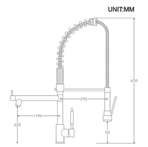 <span class=keywords><strong>Robinet</strong></span> mitigeur de <span class=keywords><strong>cuisine</strong></span> à ressort, avec deux becs et douche à main, en laiton, chrome - Product Image 5