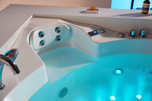 Baignoire de massage Salle de <span class=keywords><strong>bain</strong></span> de massage Piscine moderne Sauna Massage à bulles <span class=keywords><strong>Bain</strong></span> spa extérieur Hydromassage <span class=keywords><strong>Bain</strong></span> acrylique Noir Autoportant < - Product Image 2