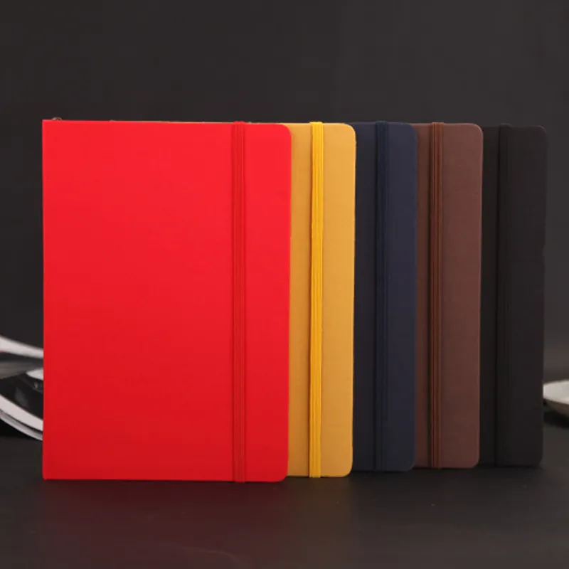 Planificador semanal personalizado de fábrica, cuaderno publicitario A5 con logotipo, color rojo y amarillo, promoción de piel sintética, 2018