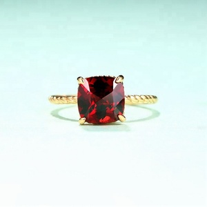 Anello in citrino in argento Sterling Vermeil oro gioielli da donna con grande gemma naturale