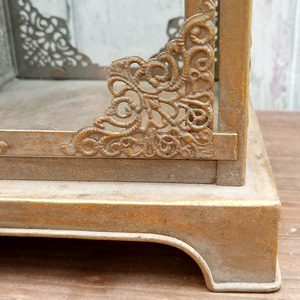 Luckywind Quảng Trường Vintage Vàng Kim Loại Thủy Tinh Bán Buôn Ma-rốc Đèn Lồng - Product Image 4