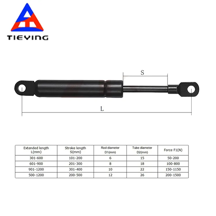 IC-19 gas spring strut for folding wall bed frame gas lift support