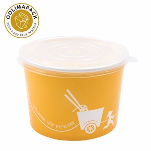 Zuppa calda di cibo di carta usa e getta ciotola con coperchio, pastello zuppiera con coperchio - Product Image 1