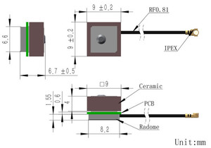 Jcn544 10*10 nhúng Mini <span class=keywords><strong>GPS</strong></span> gốm vá ăng ten - Product Image 3