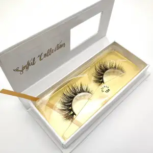 Own Brand Eye Lashes 3d Mink Lashes,empty Eyelash Case,eyelashes Box Packing Custom Private Label Hand Made Natural Long 0.07MM