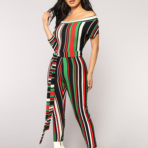 Nuevo personalizado mono mujeres raya sin tirantes frenulum <span class=keywords><strong>manga</strong></span> asimétrica piel tight Romper - Product Image 4