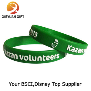 Silk print customized debossed rubber gum embossed light bracelet - Product Image 3