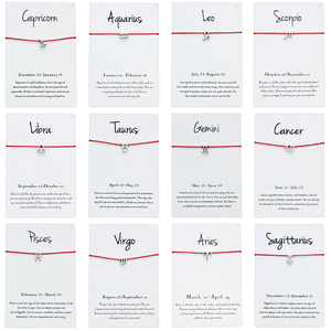 Horóscopo de la suerte, joyería, 12, zodiaco, color rojo, pulseras de la amistad - Product Image 4
