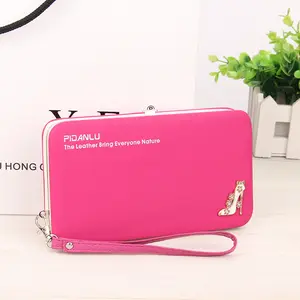 PIDANLU 2018 new style women's wallet with handle strap,High-heeled shoes Pen box wallet for lady