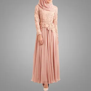 最新デザインアラビアカフタンドレス最高品質の美しいレーススタイルのイスラム教徒の服トレンディなホット販売レディースアバヤ