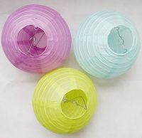 Lampes en papier rondes colorées décoratives chinoises suspendues, impression personnalisée en gros