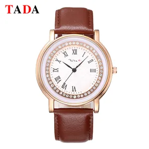 Tada Brand Women Bracelet Watches Elegant Dress Genuine Leather Strap Luxury Diamond Dial 30m Waterproof Lady Quartz Watch Hot