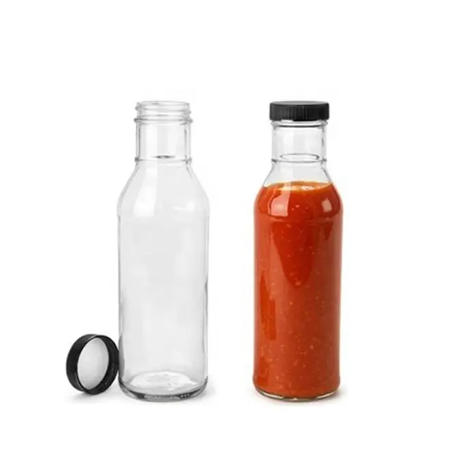 Fabriek Directe Verkoop Plastic Doppen Bbq Sausfles Lege 300Ml Glazen Fles Saus Voedsel Glazen Fles