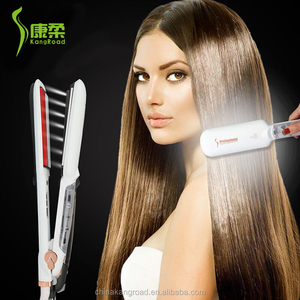 Plancha de pelo de turmalina de 2 pulgadas, plancha plana de vapor e infrarrojos, placa fría infrarroja ultrasónica, proveedor de oro - Product Image 2