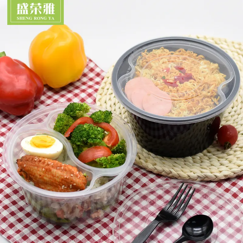 Fast Food Disposable 2層Plastic Round Bowl