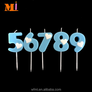 Vela de <span class=keywords><strong>Cumpleaños</strong></span> Gigante con Forma de Corazón y Número, Color Azul Claro, para Decoración de Pasteles, Envío Rápido - Product Image 6