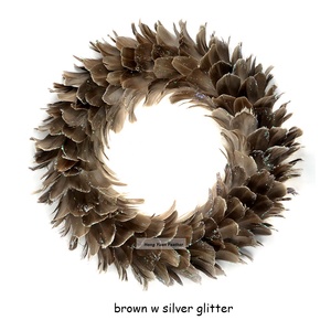Guirnalda Floral de plumas, corona de Navidad <span class=keywords><strong>para</strong></span> puerta de casa, ventana de pared, fiesta de boda, Halloween, Acción de Gracias, Otoño, decoración - Product Image 2