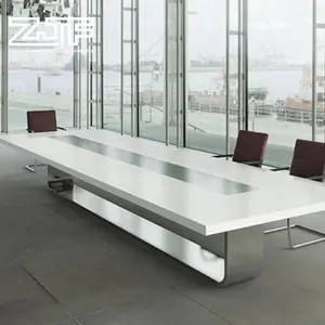 Ofis mobilyaları çalışma istasyonu toplantı odası masa 20 kişi beyaz konferans masası