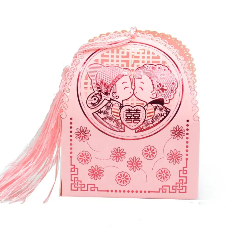 Свадебная подарочная коробка для гостей с лазерной резкой, китайская свадебная коробка для конфет