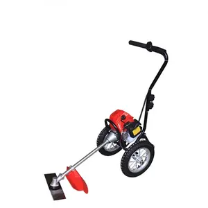 GX35 hand push type gasoline brush cutter /grass trimmer with two wheels