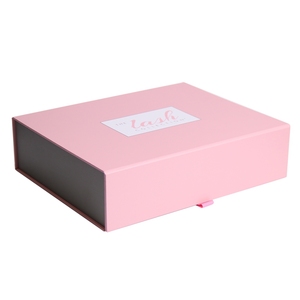 Foldable Box Packaging Boxes Shipping Custom Paper Cardboard Foldable Gift Box Pink Folding Magnetic Closure Collapsible Rigid Box